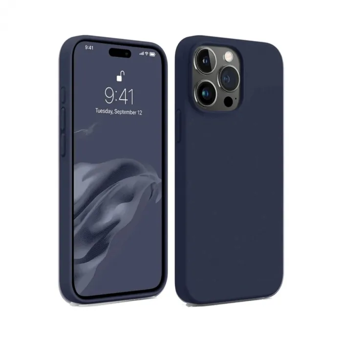 Newface iPhone 15 Pro Kılıf First Silikon - Lacivert