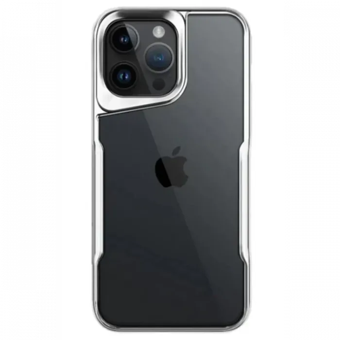 Newface iPhone 15 Pro Max Kılıf Boyi Silikon Kapak - Gümüş
