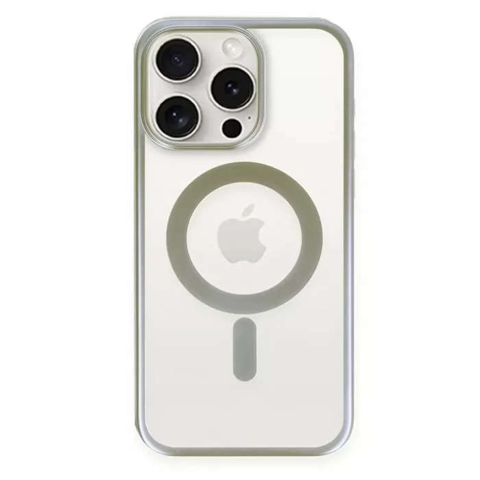Newface iPhone 15 Pro Max Kılıf Erozi Magsafe Kapak - Gri