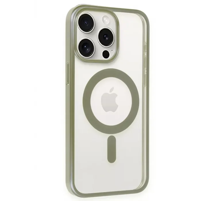Newface iPhone 15 Pro Max Kılıf Erozi Magsafe Kapak - Gri
