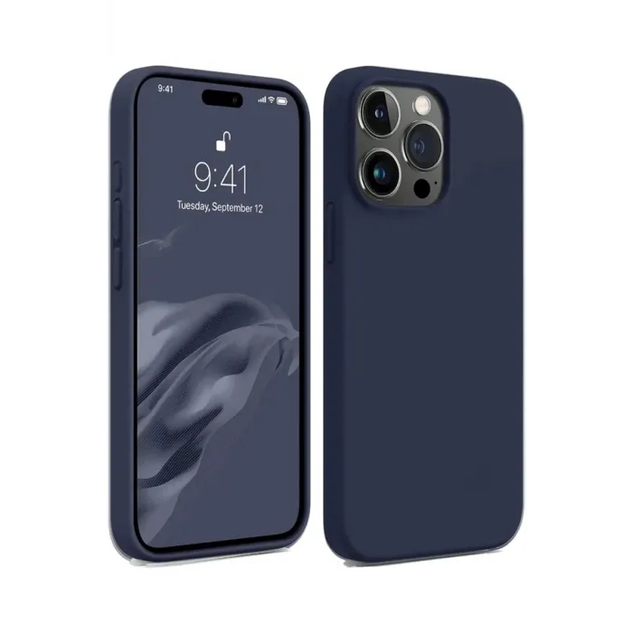 Newface iPhone 15 Pro Max Kılıf First Silikon - Lacivert