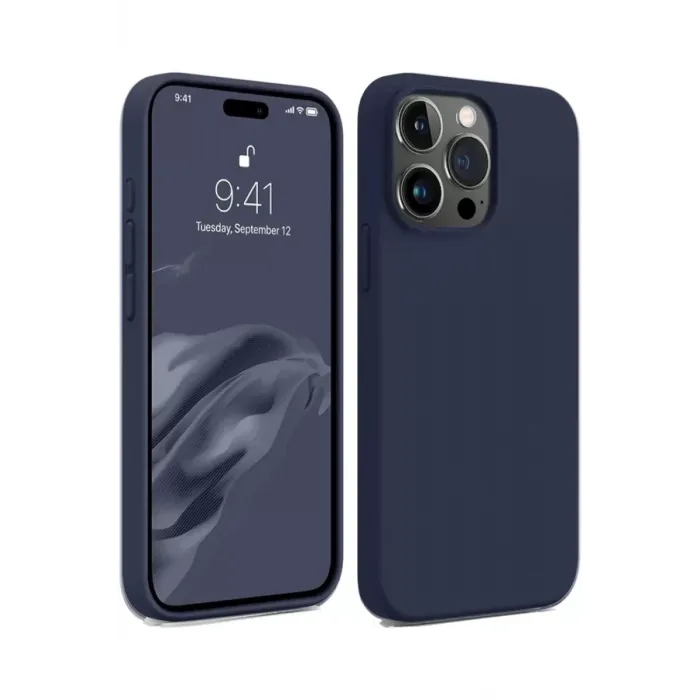 Newface iPhone 15 Pro Max Kılıf First Silikon - Lacivert