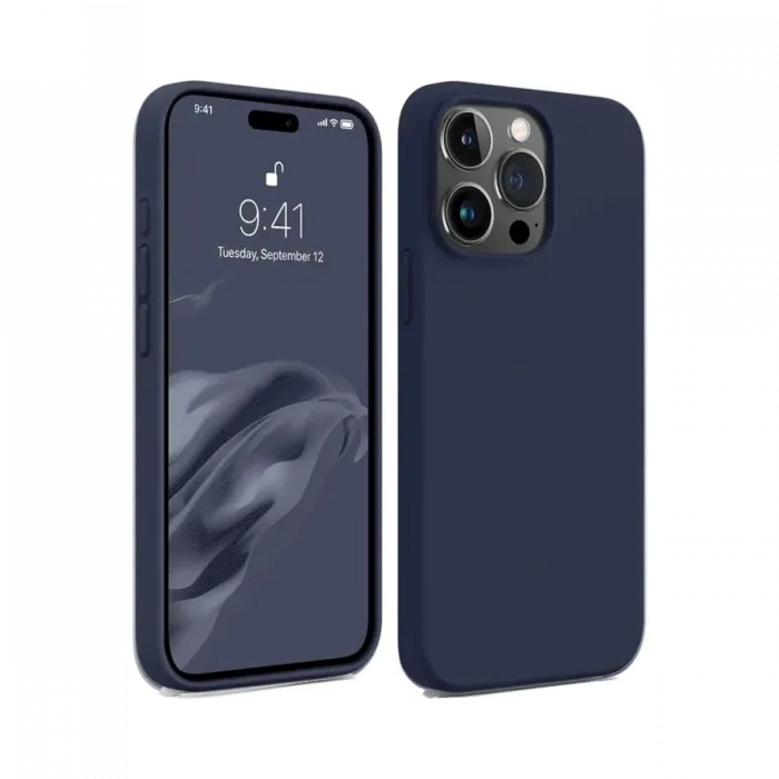 Newface iPhone 15 Pro Max Kılıf First Silikon - Lacivert