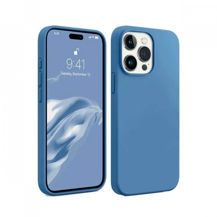 Newface iPhone 15 Pro Max Kılıf First Silikon - Mavi