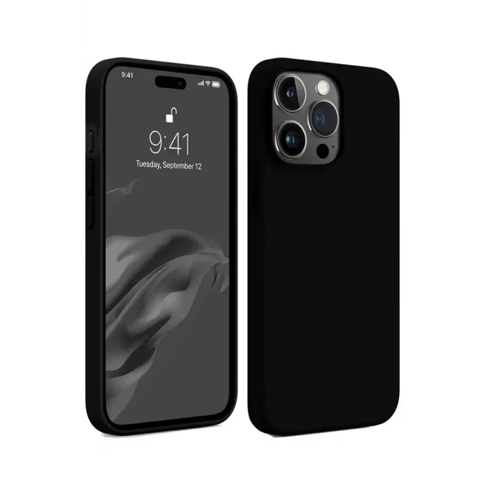 Newface iPhone 15 Pro Max Kılıf First Silikon - Siyah