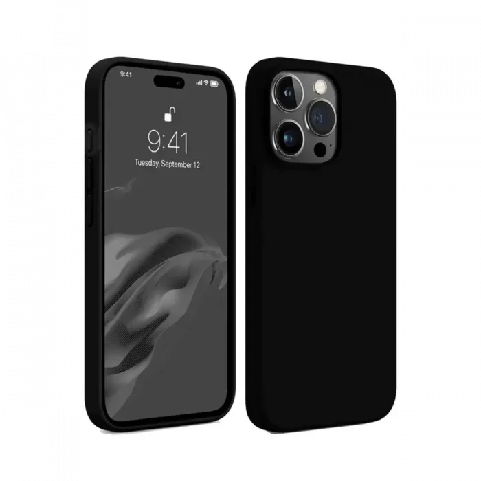 Newface Apple iPhone 15 Pro Max Kılıf First Silikon - Siyah