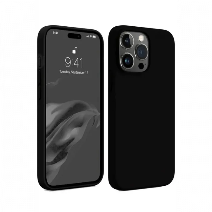 Newface iPhone 15 Pro Max Kılıf First Silikon - Siyah