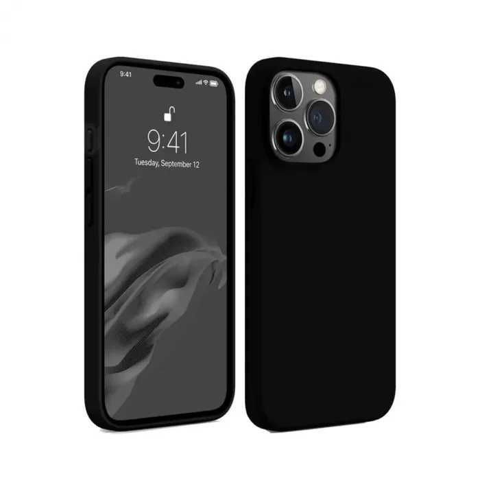 Newface iPhone 15 Pro Max Kılıf First Silikon - Siyah