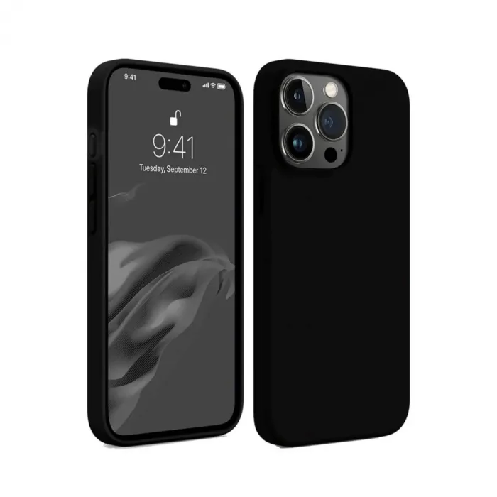 Newface iPhone 15 Pro Max Kılıf First Silikon - Siyah