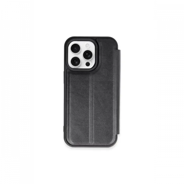 Newface iPhone 15 Pro Max Kılıf Flip Cover - Siyah
