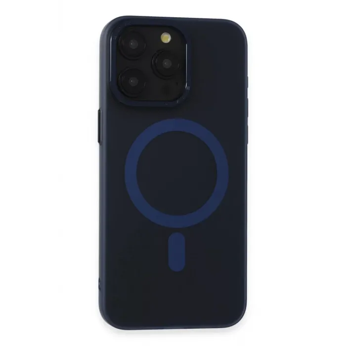 Newface iPhone 15 Pro Max Kılıf Lodos Magneticsafe Mat Kapak - Mavi
