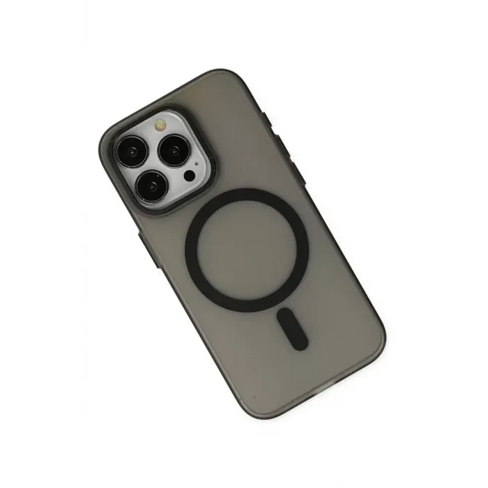 Newface iPhone 15 Pro Max Kılıf Lodos Magneticsafe Mat Kapak - Siyah