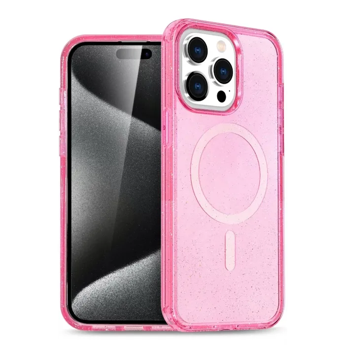 Newface iPhone 15 Pro Max Kılıf Star Magsafe Kapak - Pembe