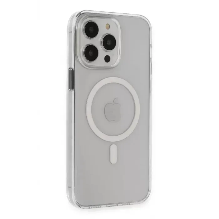 Newface Apple iPhone 15 Pro Max Kılıf Tron Şeffaf Magsafe Kapak - Şeffaf