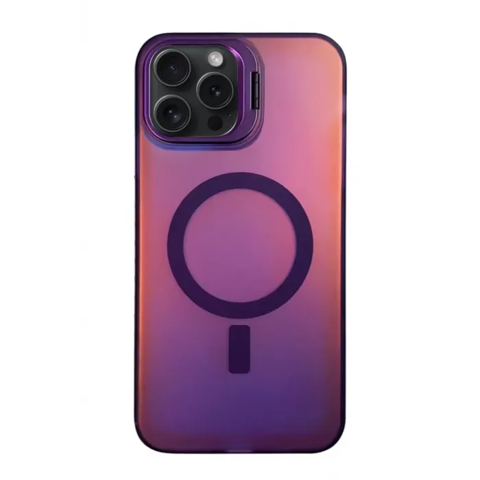 Newface Apple iPhone 15 Pro Primera Magsafe Standlı Kapak - Derin Mor