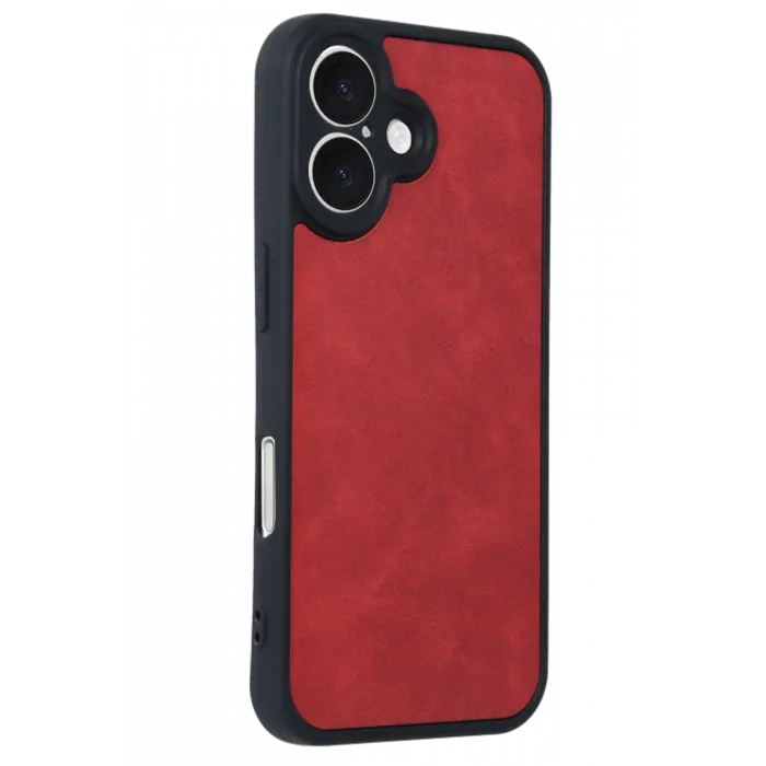 Newface iPhone 16 Kılıf Aras Deri Kapak - Kırmızı