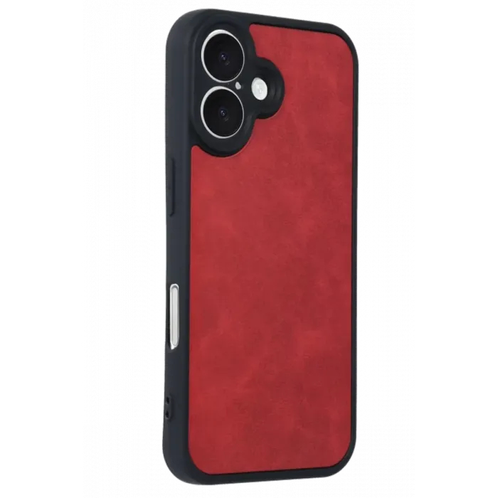 Newface iPhone 16 Kılıf Aras Deri Kapak - Kırmızı