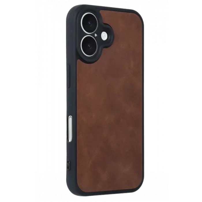 Newface iPhone 16 Kılıf Aras Deri Kapak - Taba