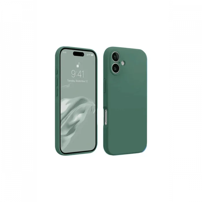 Newface iPhone 16 Kılıf First Silikon - Koyu Yeşil