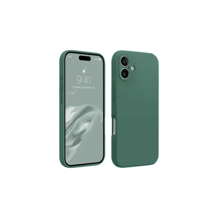 Newface iPhone 16 Kılıf First Silikon - Koyu Yeşil