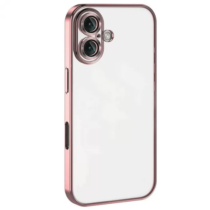 Newface iPhone 16 Kılıf Razer Lensli Silikon - Pembe