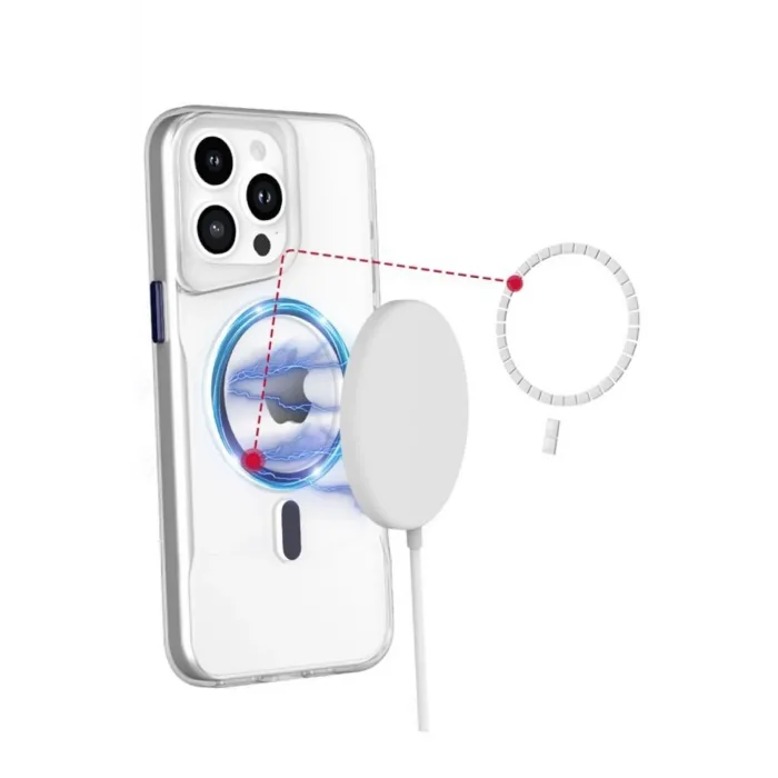 Newface iPhone 16 Plus Kılıf PC Poso Magsafe Kapak - Şeffaf