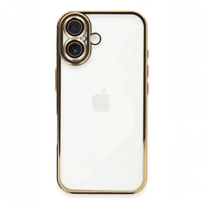 Newface iPhone 16 Plus Kılıf Razer Lensli Silikon - Gold