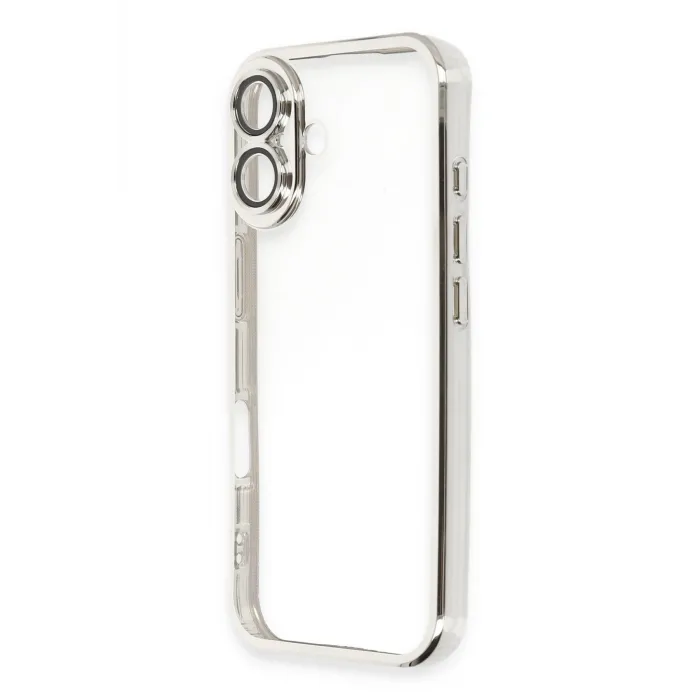 Newface iPhone 16 Plus Kılıf Razer Lensli Silikon - Gümüş