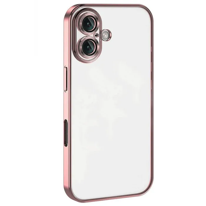 Newface iPhone 16 Plus Kılıf Razer Lensli Silikon - Pembe