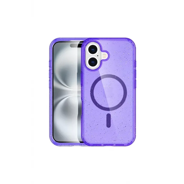 Newface iPhone 16 Plus Kılıf Star Magsafe Kapak - Mor