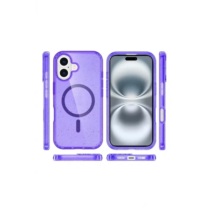 Newface iPhone 16 Plus Kılıf Star Magsafe Kapak - Mor