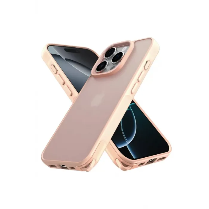 Newface iPhone 16 Pro Kılıf Elegant Kapak - Pudra