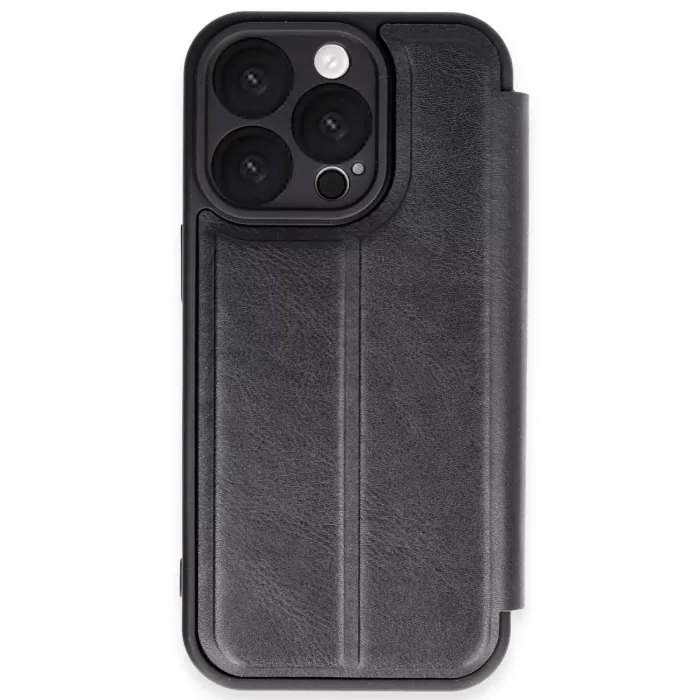 Newface iPhone 16 Pro Kılıf Flip Cover - Siyah