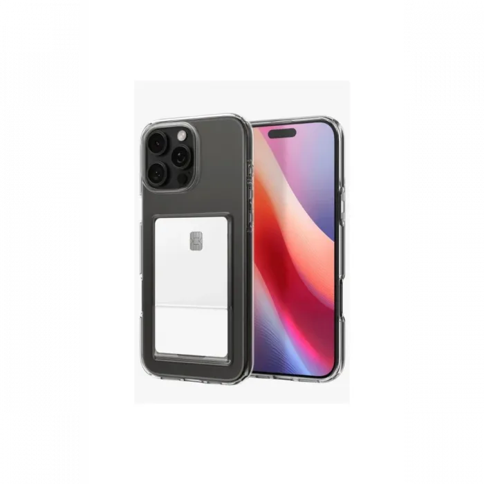 Newface iPhone 16 Pro Kılıf Kart Şeffaf Silikon - Şeffaf