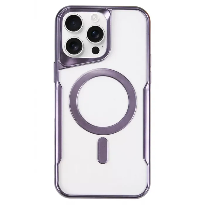 Newface iPhone 16 Pro Max Kılıf Boyi Magsafe Silikon Kapak - Derin Mor