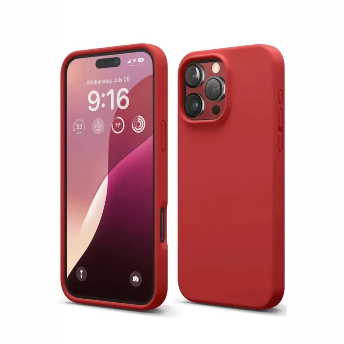 Newface iPhone 16 Pro Max Kılıf First Silikon - Kırmızı