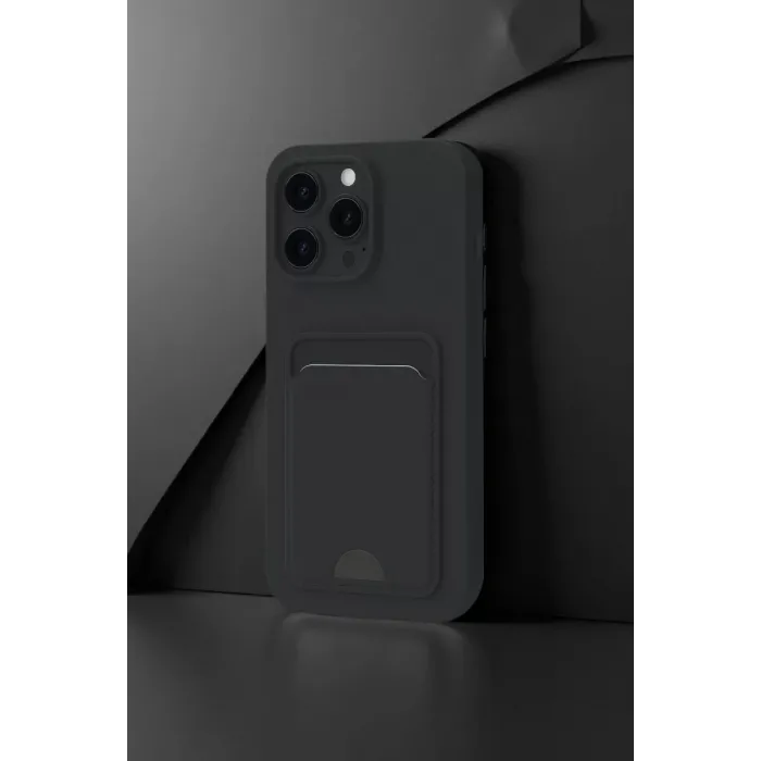 Newface iPhone 16 Pro Max Kılıf Kelvin Kartvizitli Silikon - Siyah
