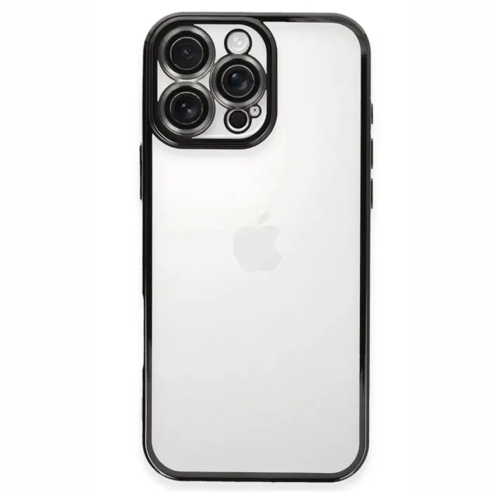 Newface iPhone 16 Pro Max Kılıf Razer Lensli Silikon - Siyah