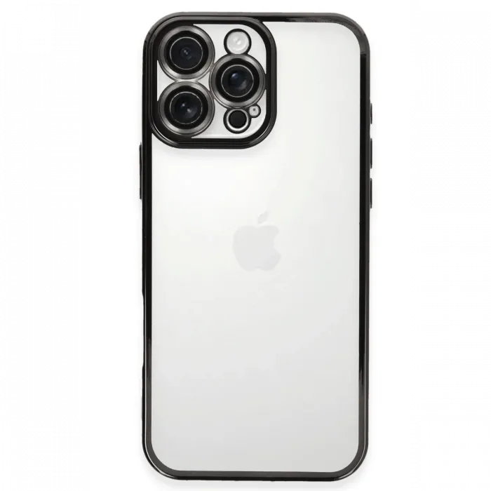 Newface iPhone 16 Pro Max Kılıf Razer Lensli Silikon - Siyah