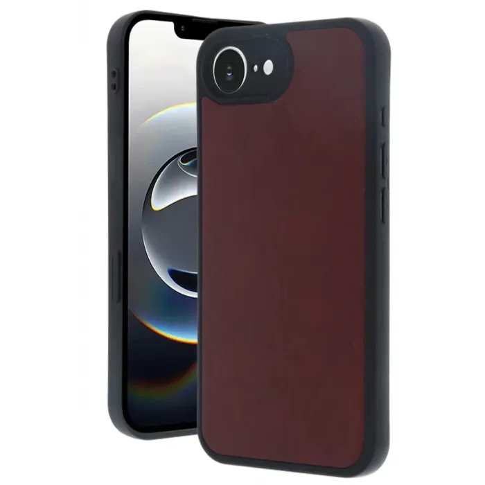 Newface Apple iPhone 16E Kılıf Aras Deri Kapak - Bordo
