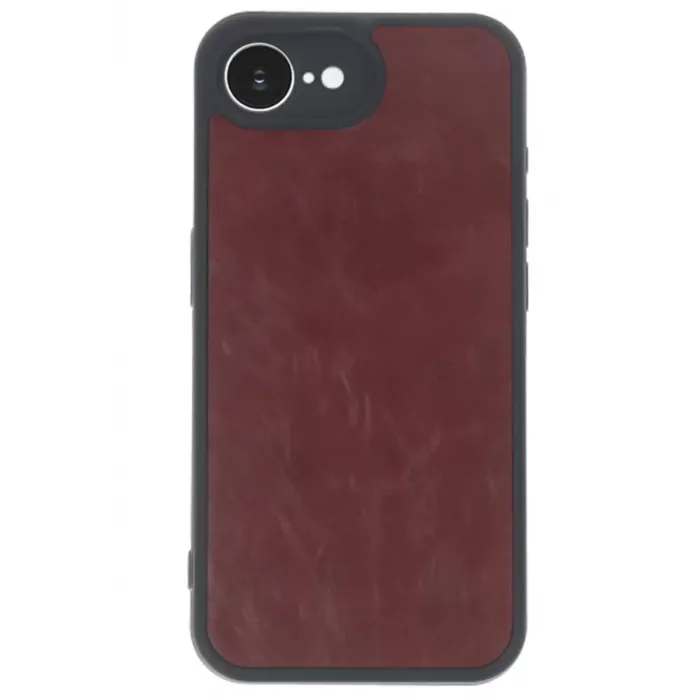 Newface Apple iPhone 16E Kılıf Aras Deri Kapak - Bordo