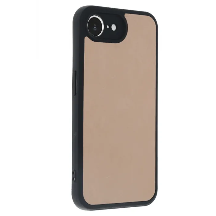Newface iPhone 16E Kılıf Aras Deri Kapak - Pudra