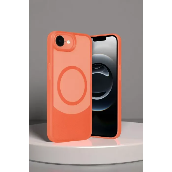 Newface Apple iPhone 16E Kılıf Maya Karbon Kapak - Kırmızı