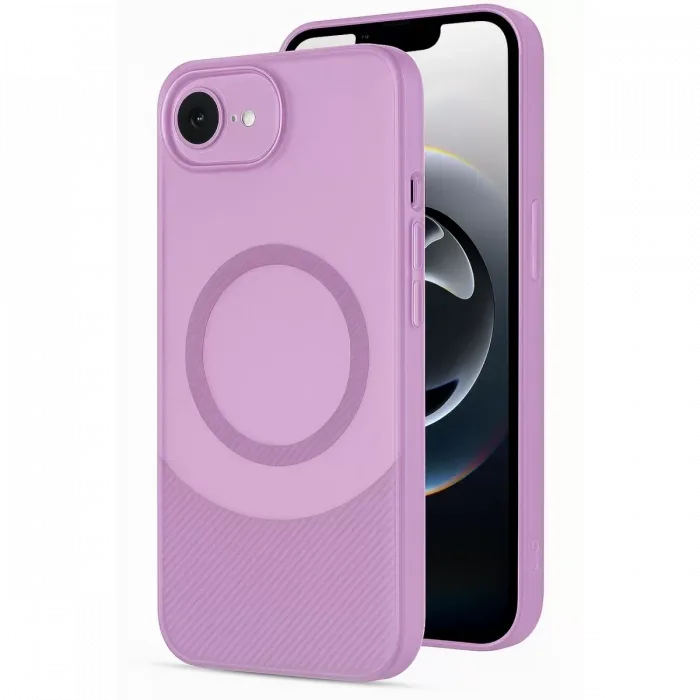 Newface iPhone 16E Kılıf Maya Karbon Kapak - Mürdüm