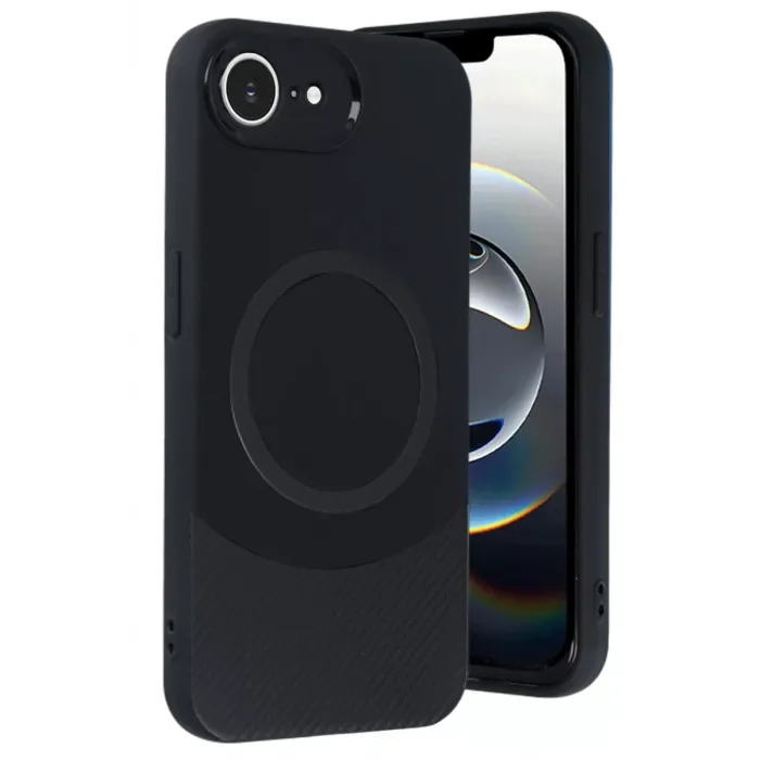 Newface iPhone 16E Kılıf Maya Karbon Kapak - Siyah