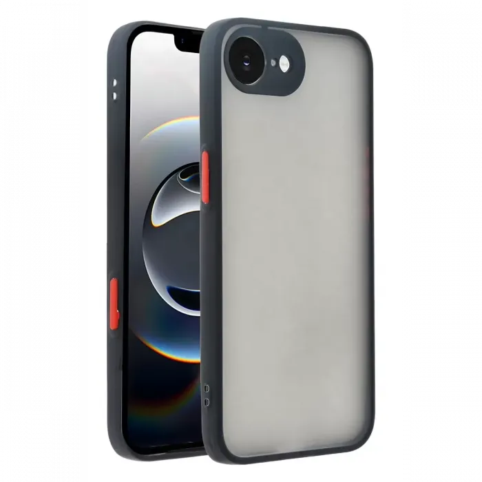 Newface iPhone 16E Kılıf Montreal Silikon Kapak - Siyah