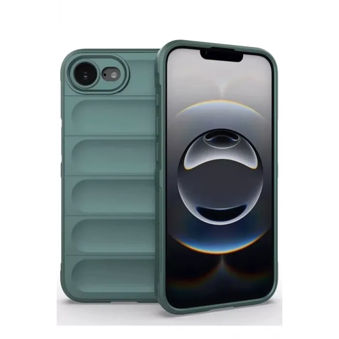 Newface Apple iPhone 16E Kılıf Optimum Silikon - Koyu Yeşil