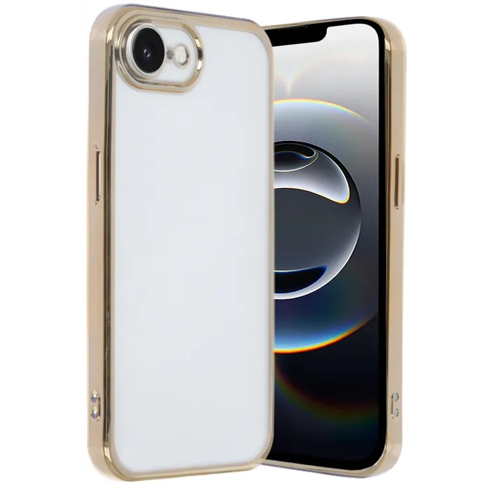 Newface iPhone 16E Kılıf Razer Lensli Silikon - Gold