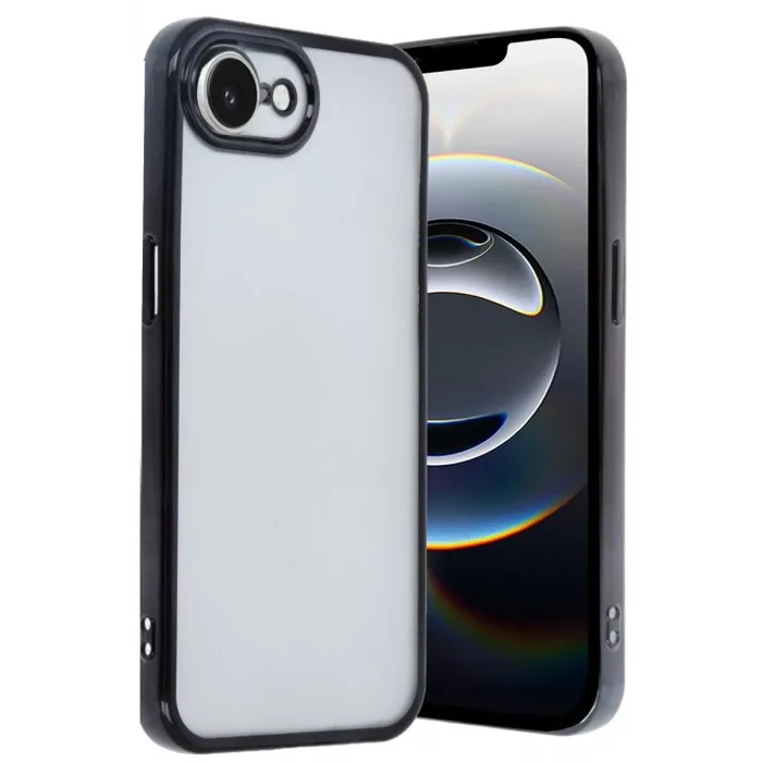 Newface iPhone 16E Kılıf Razer Lensli Silikon - Siyah