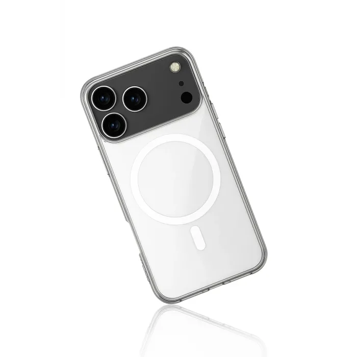 Newface iPhone 17 Pro Max Kılıf Magneticsafe Şeffaf Silikon - Şeffaf